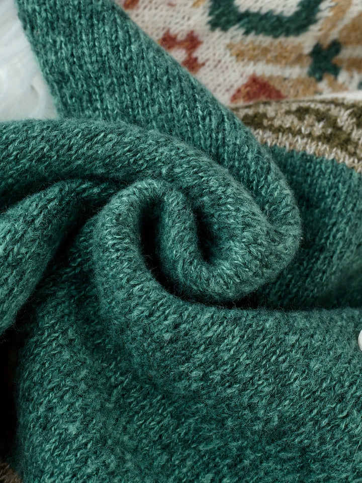 Marlène – Retro Pattern Knit Cardigan