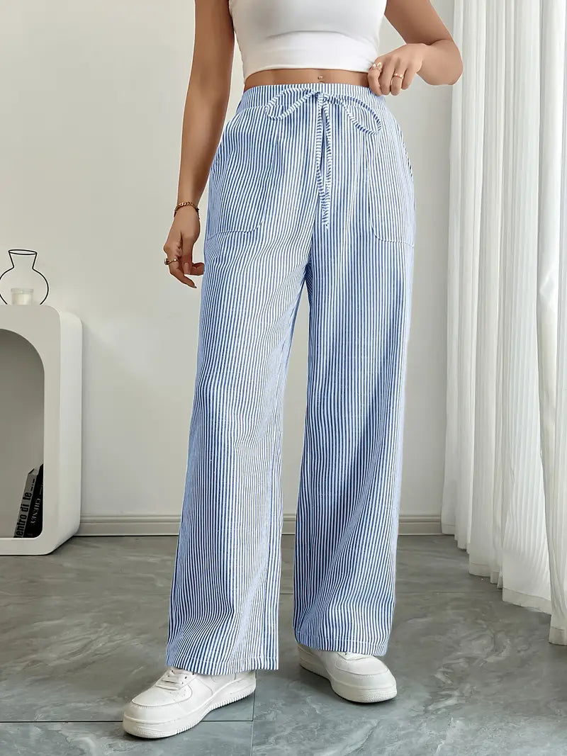 Nina™ - Elegant Striped Trousers With Pockets