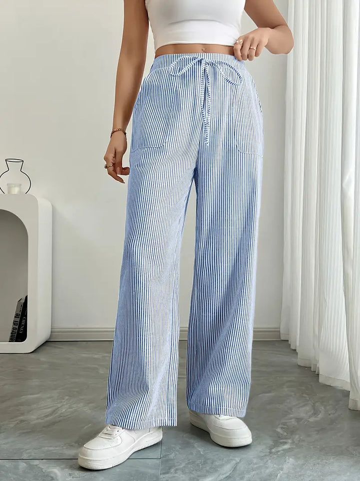 Nina™ - Elegant Striped Trousers With Pockets