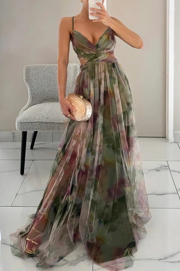Solenne | Women’s Maxi Dress featuring a Watercolour Print
