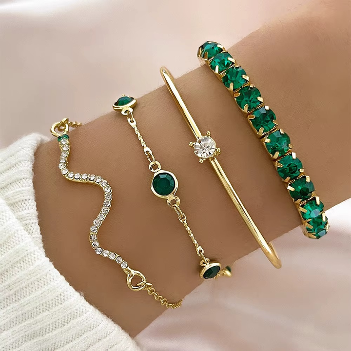 Miray - Aurora Emerald Bracelet Set