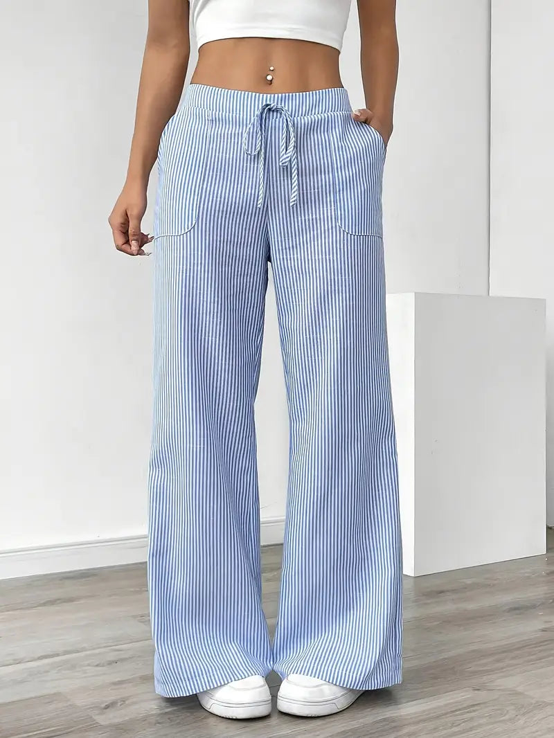 Nina™ - Elegant Striped Trousers With Pockets