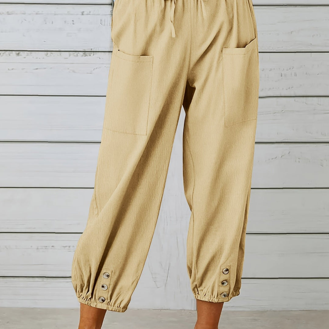 Wide Leg Capri Trousers