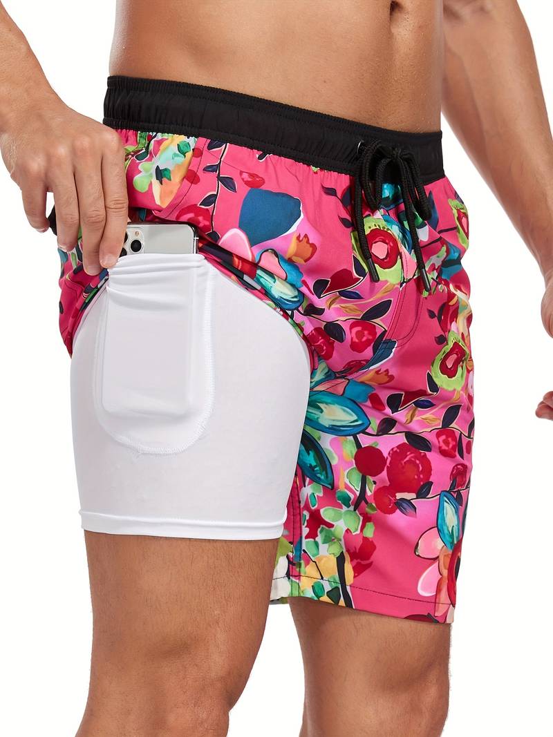 Kairo | Men’s Swim Shorts featuring a Flamingo Motif