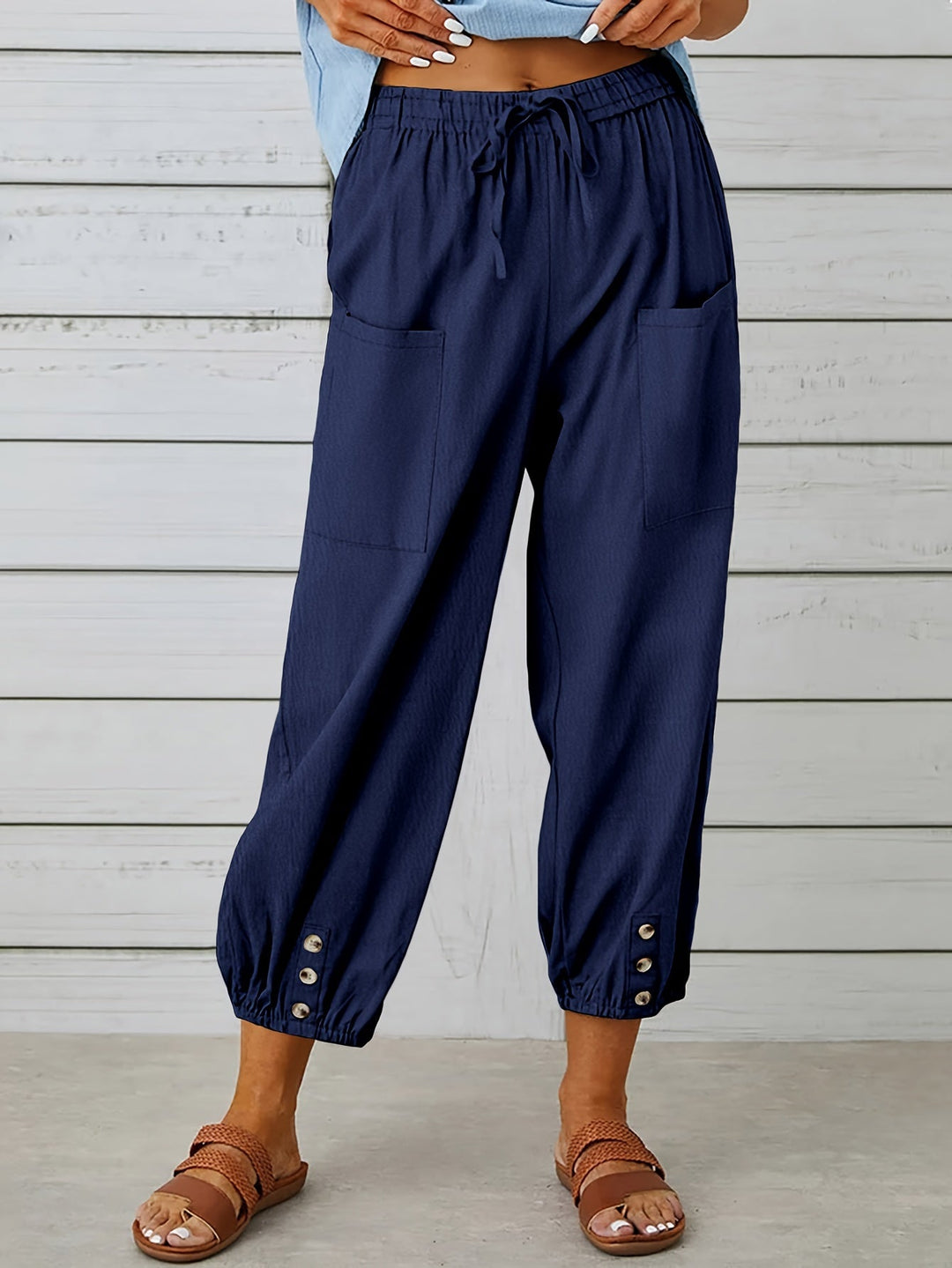 Wide Leg Capri Trousers