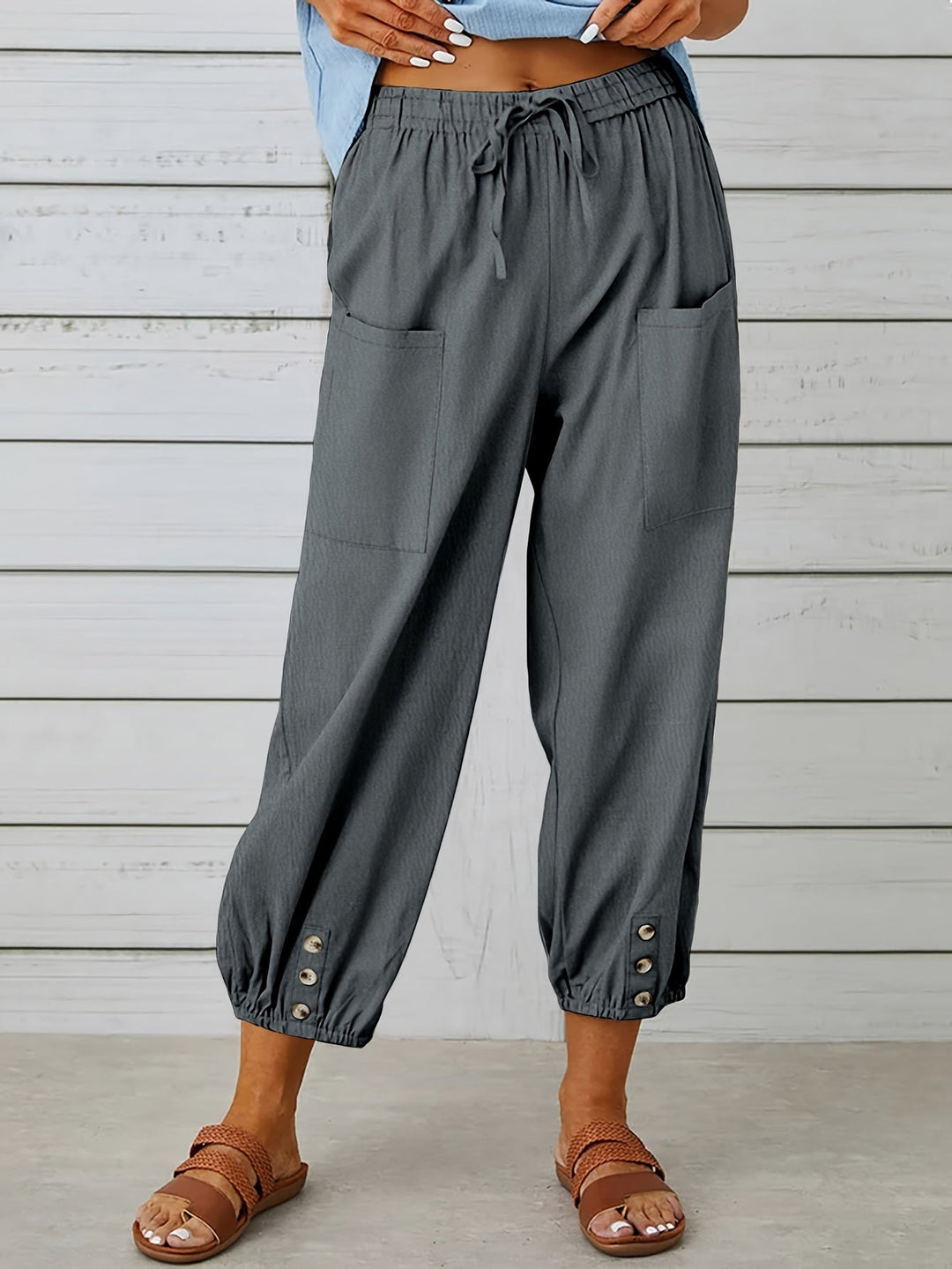 Wide Leg Capri Trousers