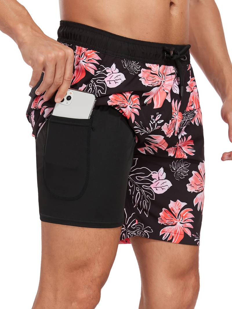 Kairo | Men’s Swim Shorts featuring a Flamingo Motif
