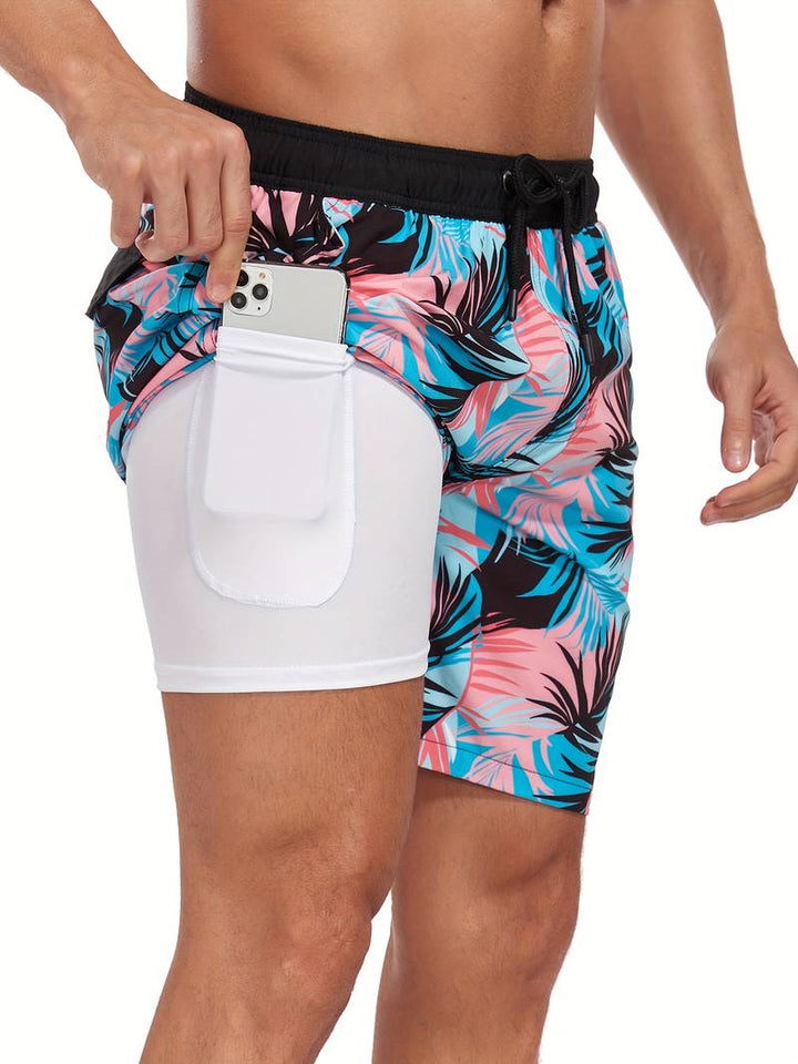 Kairo | Men’s Swim Shorts featuring a Flamingo Motif