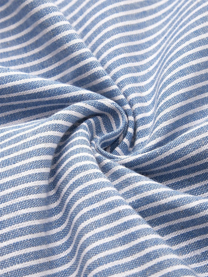 Mabel | Women’s Striped Midi Dress with Side Button Design highlight