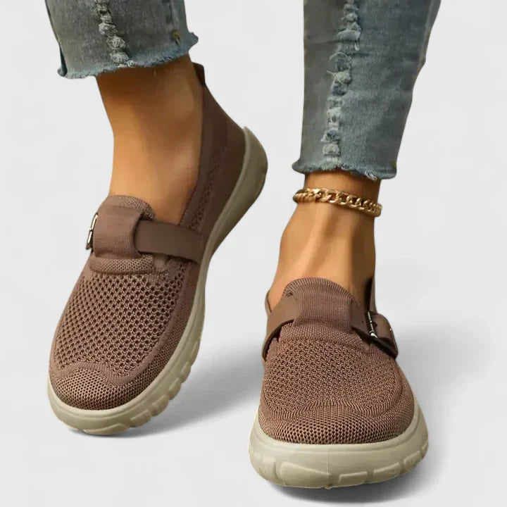 Ferola | Women’s Slip-On Trainers featuring an Adjustable Buckle Strap