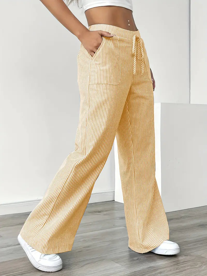 Nina™ - Elegant Striped Trousers With Pockets