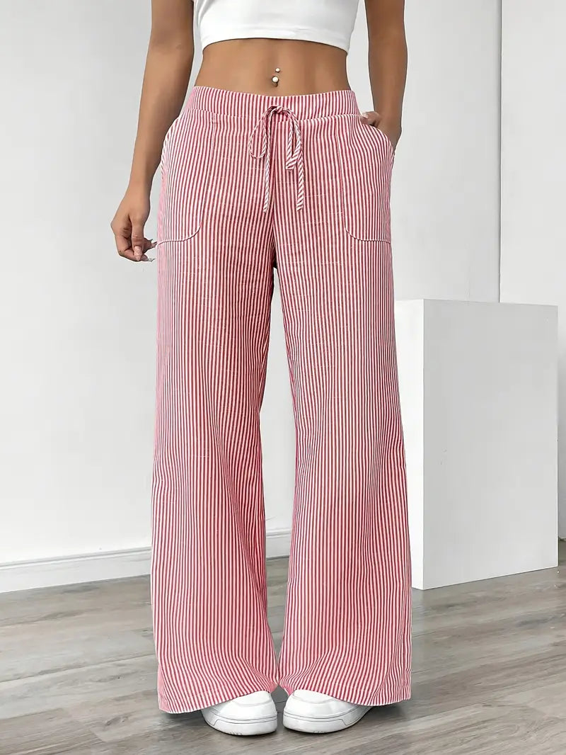 Nina™ - Elegant Striped Trousers With Pockets