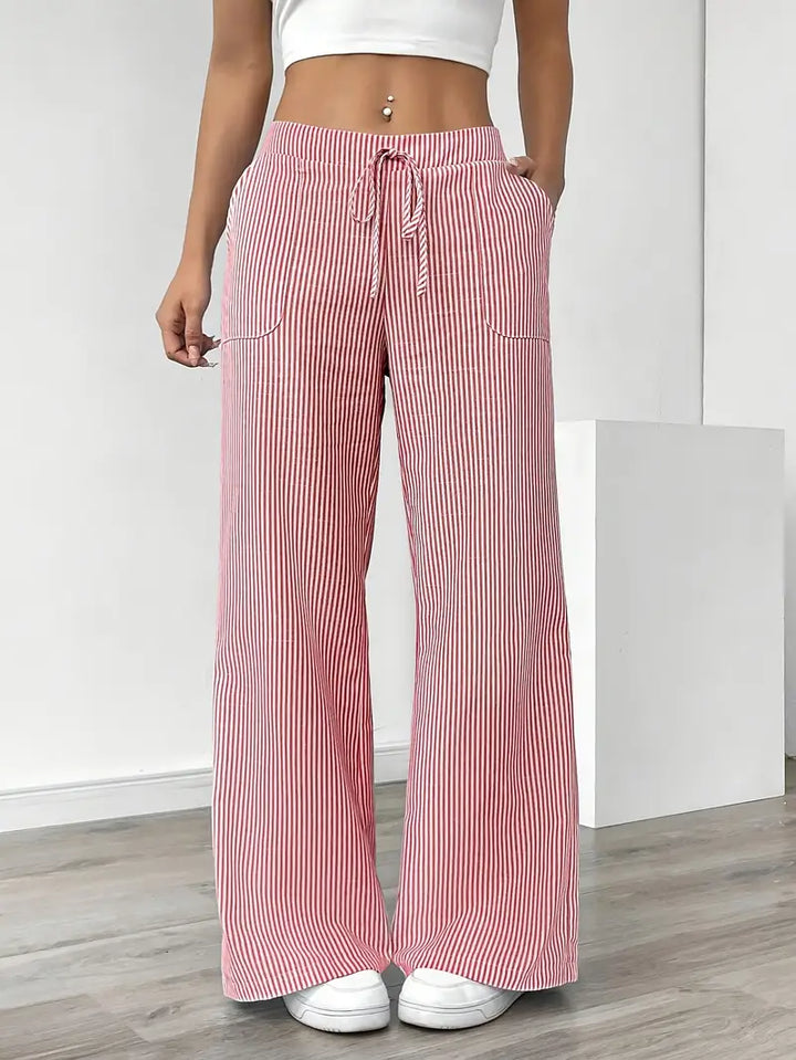 Nina™ - Elegant Striped Trousers With Pockets