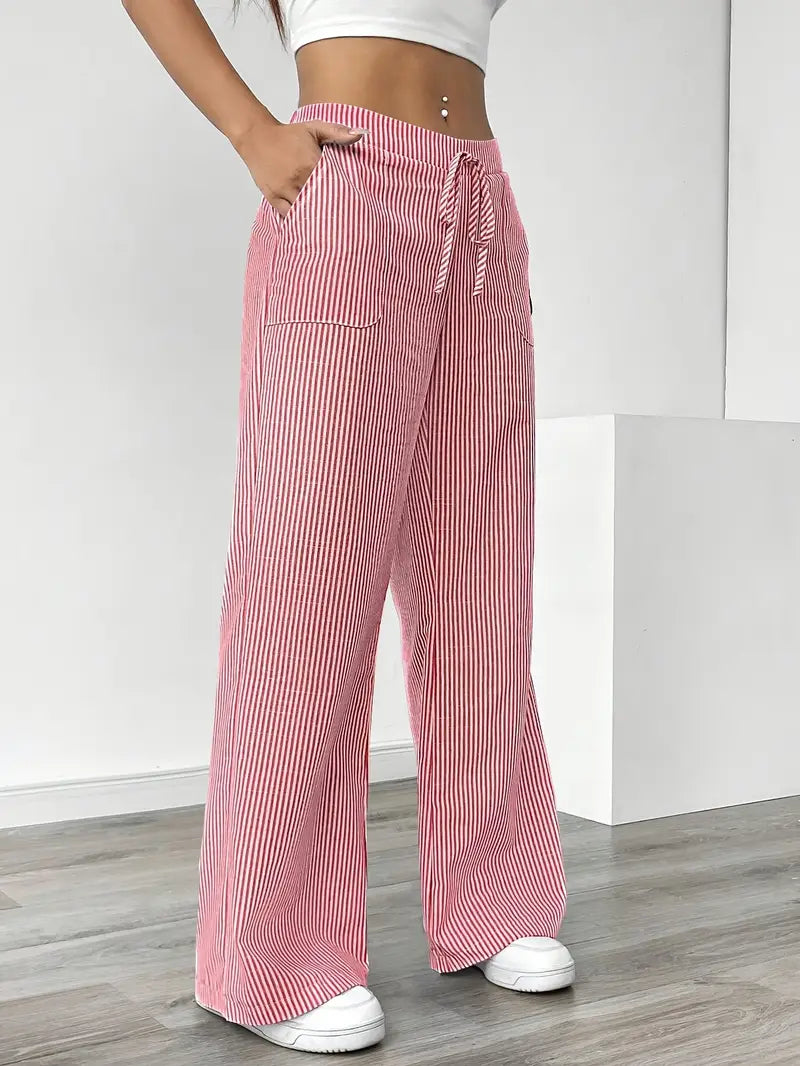 Nina™ - Elegant Striped Trousers With Pockets