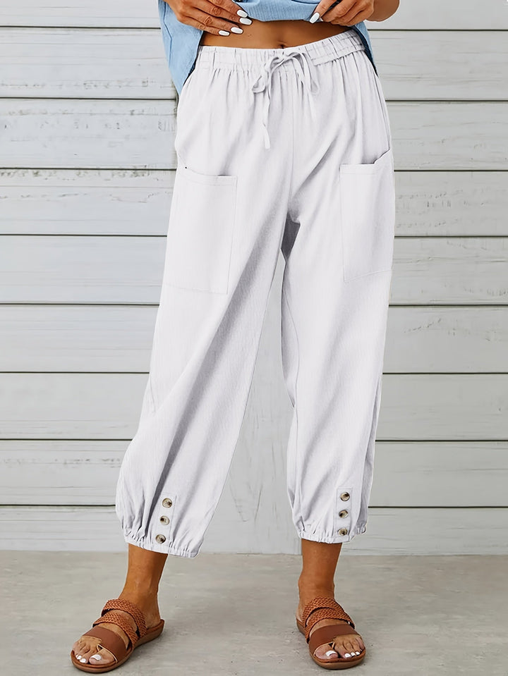 Wide Leg Capri Trousers