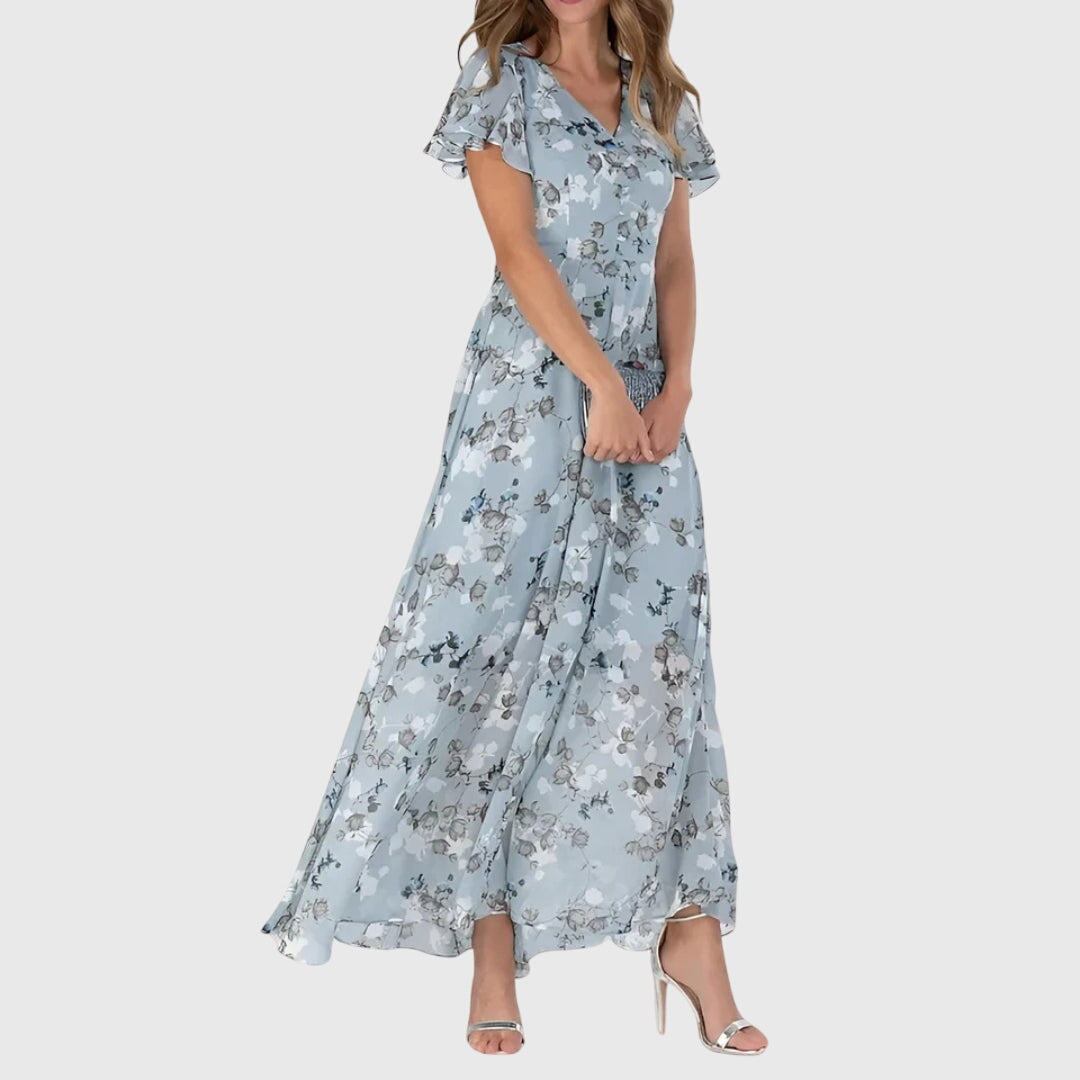 Monalie | Women’s Floral Maxi Dress with Flutter Sleeves