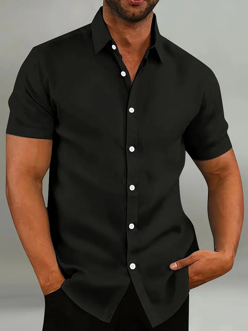 Eldric | Men’s Short Sleeve Shirt with a Clean Button Front