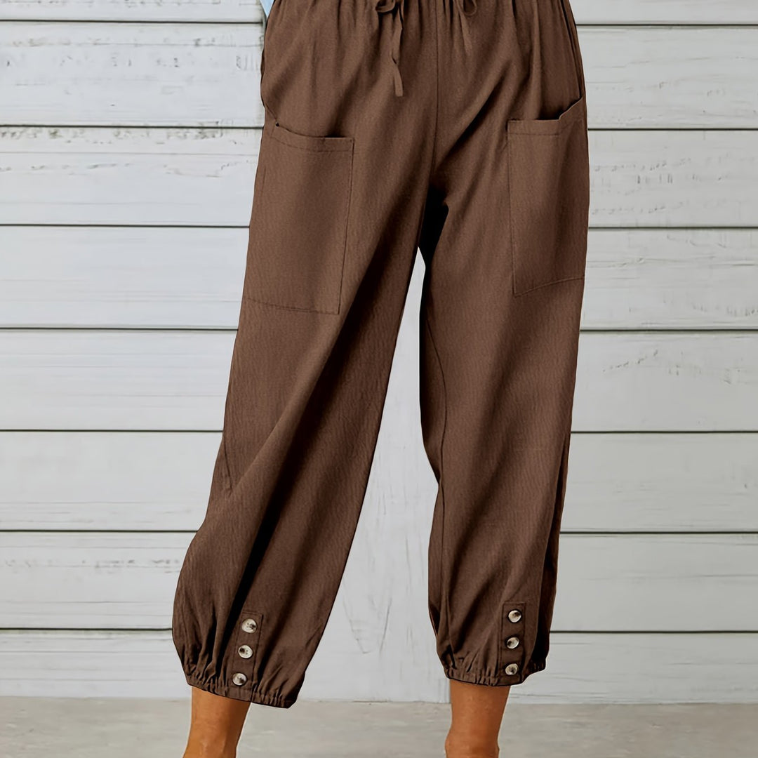 Wide Leg Capri Trousers