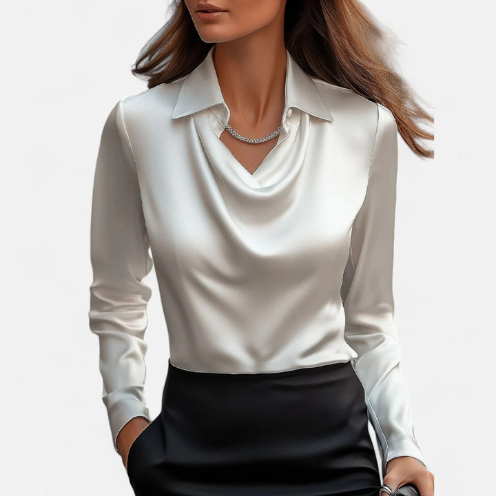 Elara | Women’s Blouse featuring a Draped Neckline
