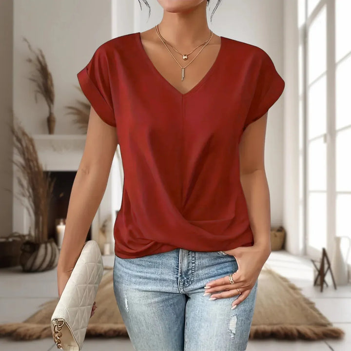 Amelie | Women’s V-Neck Top in a Twisted Front Style