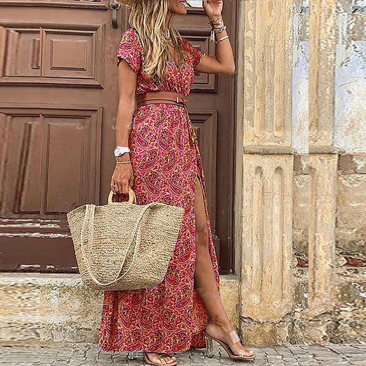 Verena | Women’s Floral Maxi Dress with a Side Split