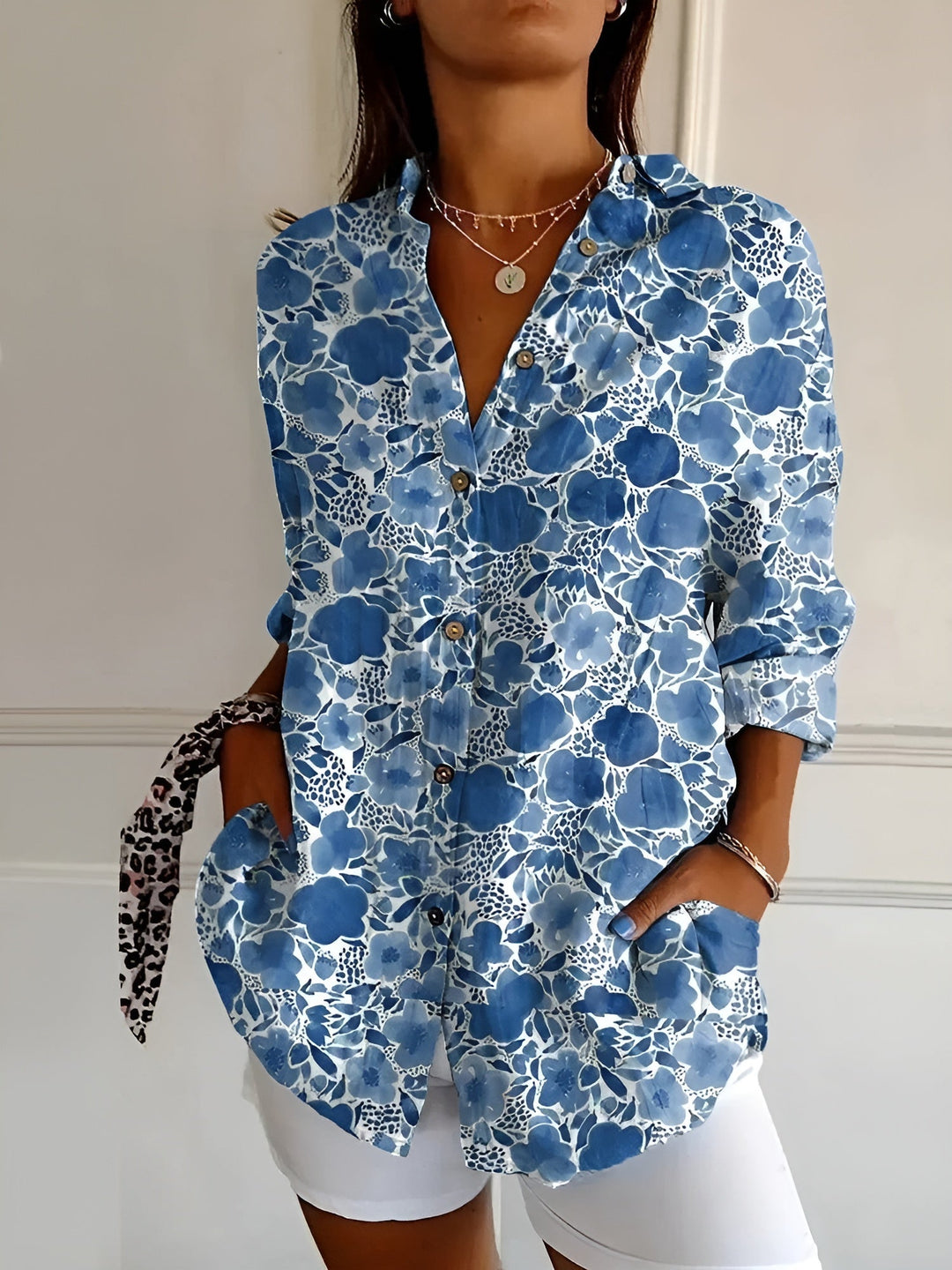 Cassia | Women’s Floral Button-Up Blouse for Casual Layering